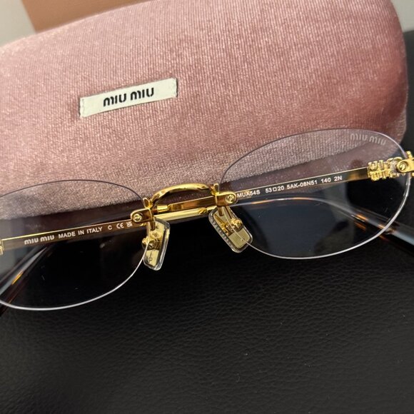Miu Miu Luxury Rimless Gold Eyeglasses Minimal Fashion Frame main image 6